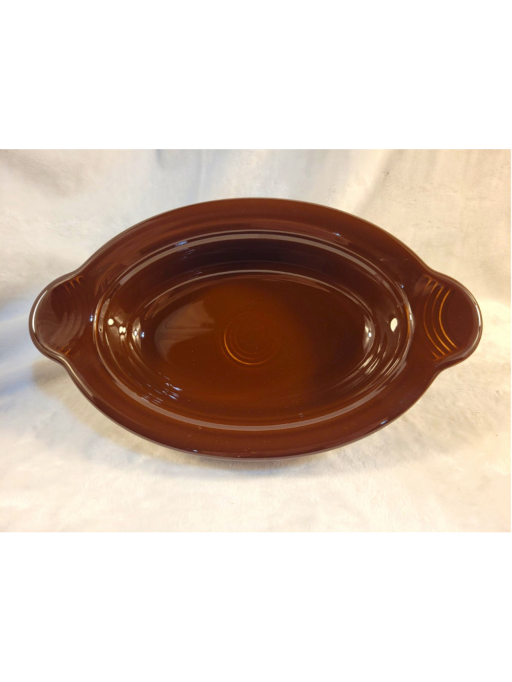 Fiesta ware Chocolate Large Tab Oval Casserole Baker 85331 HLC